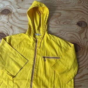 006 - VINTAGE 80s THERMO JAC YELLOW SHORT SLEEVE ZIP UP JACKET HOODIE
